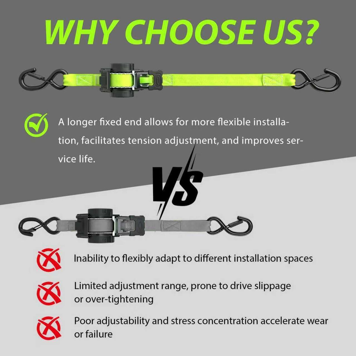 Retractable Ratchet Straps 1" x 13 Ft
