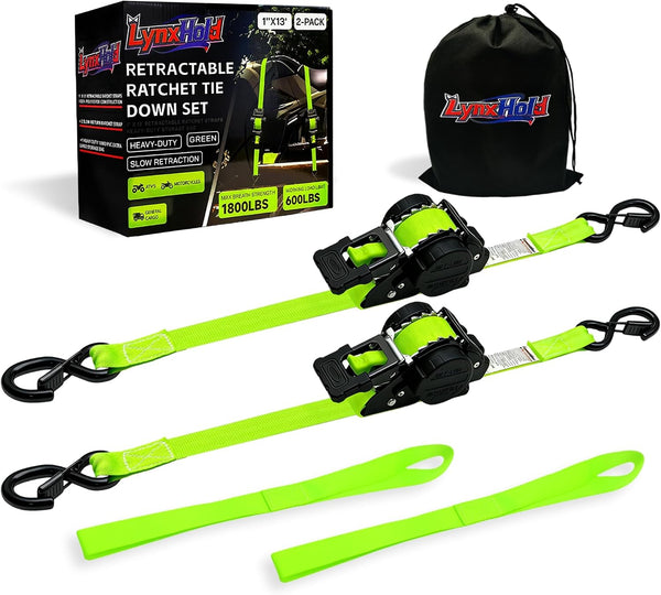 Retractable Ratchet Straps 1" x 13 Ft