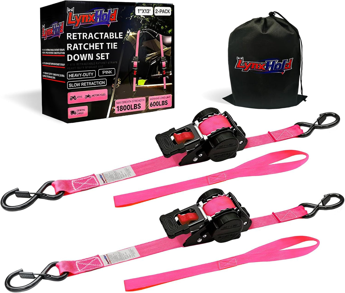 Retractable Ratchet Straps 1" x 13 Ft
