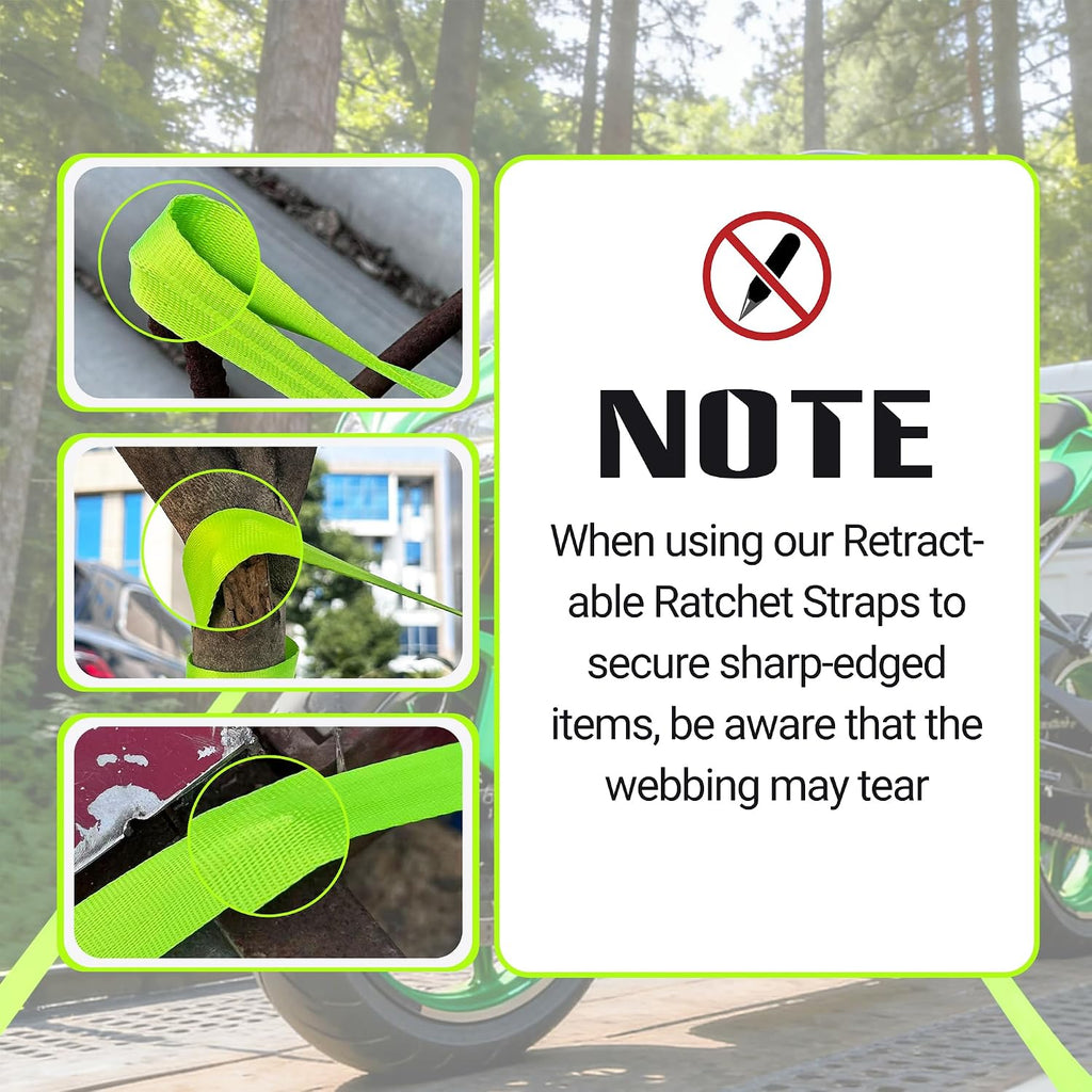 Retractable Ratchet Straps 1" x 13 Ft