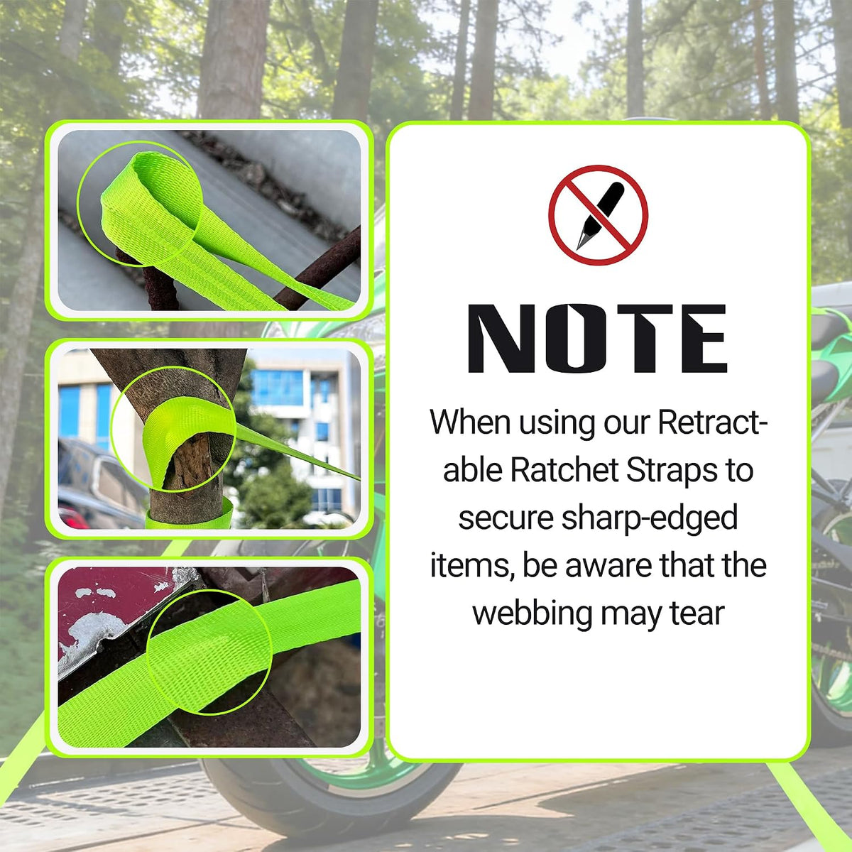 Retractable Ratchet Straps 1" x 13 Ft